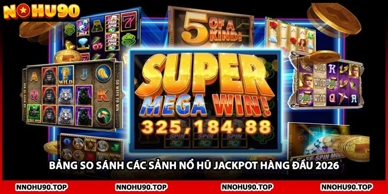 Bảng so sánh các sảnh nổ hũ jackpot hàng đầu 2026